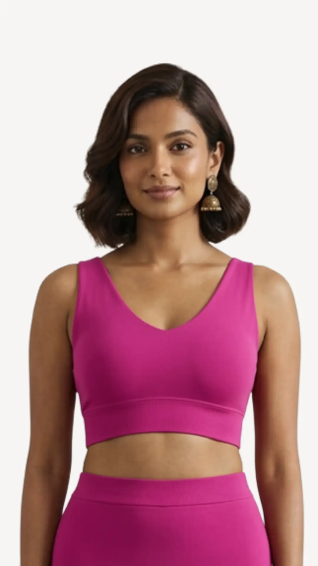 KAYA in Fuchsia, front view on model